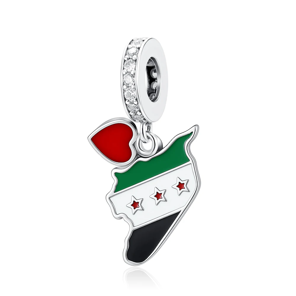 2026 New 925 silver Germany Portugal Honduras Spain Mexico Flag Pendant Fit Original Bracelets Necklace DIY jewelry Accessories view 4