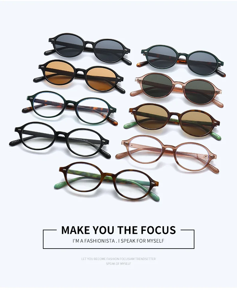 Retro Small Oval Sunglasses Women Men Rivets Small Shades Fashion Eyewear Luxury Sun Glasses UV400 Man Oculus view 5