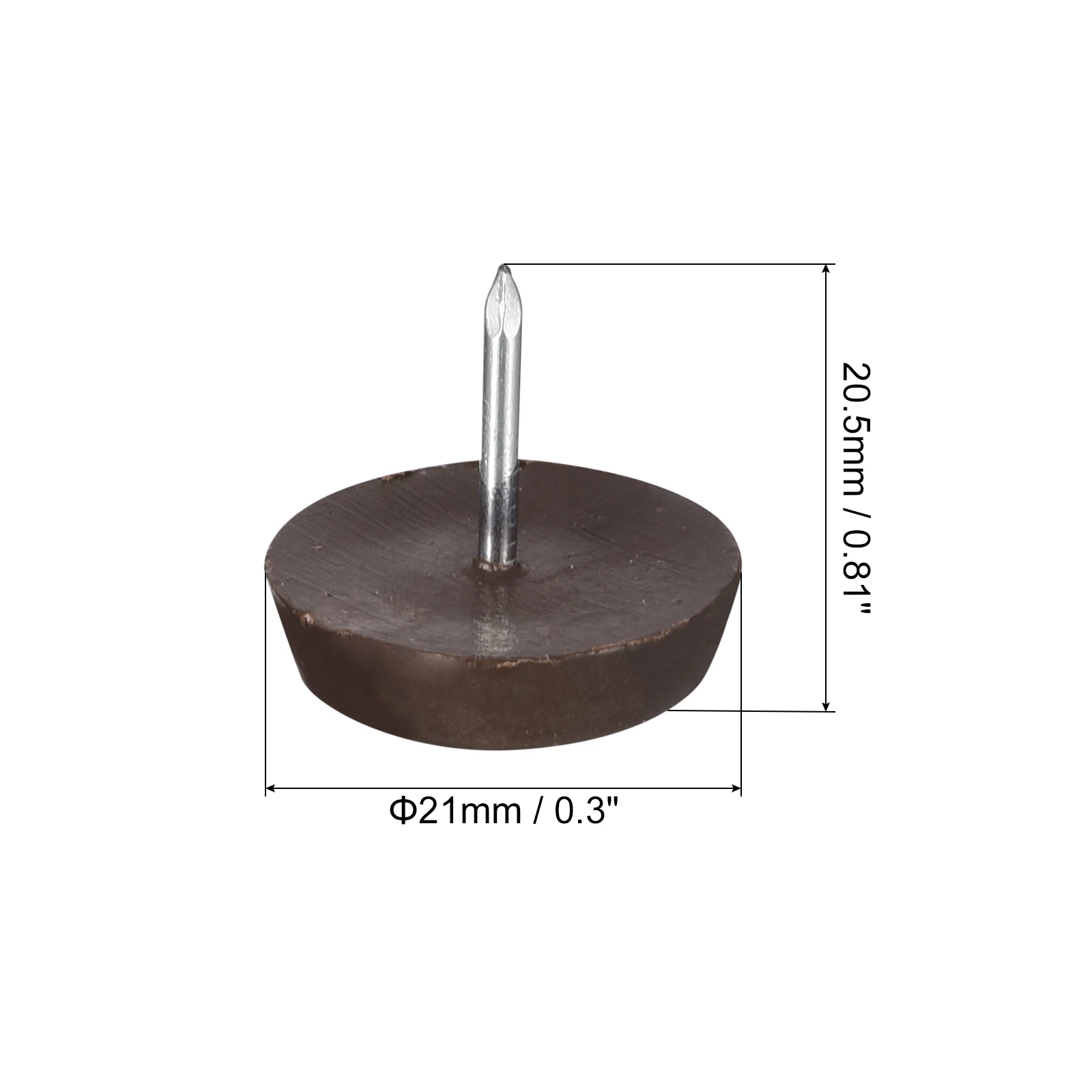 Plastic Nail-On Furniture Glides 50Pcs Table Chair Sofa Leg Floor Protectors for DIY Furniture Table Chair Sofa Couch, Brown