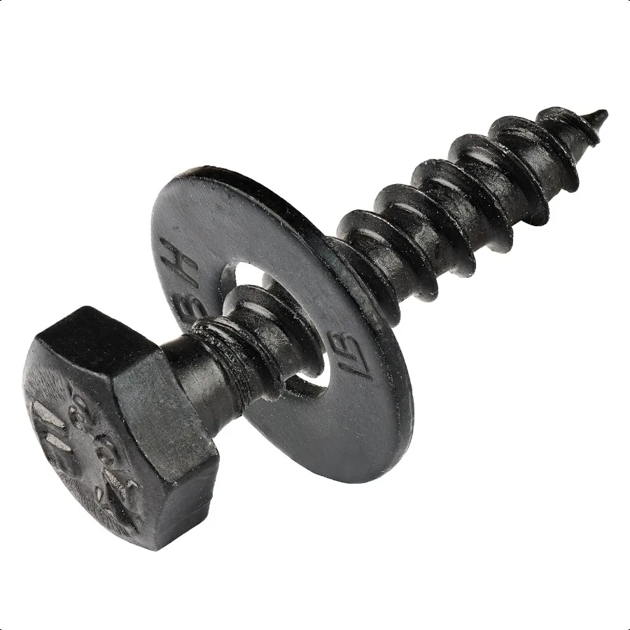 

1 4 x 11 2 100 Pack Lag Screw Kit 100 Screws and 100 Washers Ceramic Black Ruspert Coating for Exterior Use Meets ASTM A307 and