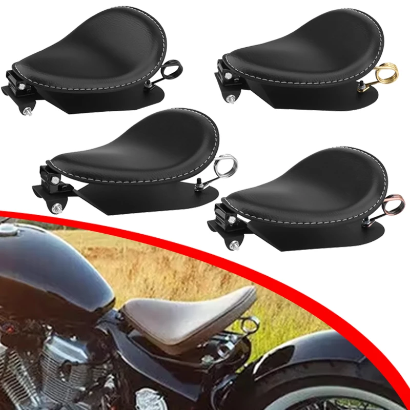 

For Harley Sportster XL883 XL1200 X48 Moto Vintage Spring Single Seat PU Leather Soft Saddle Motorcycle Seat Cover Accessories