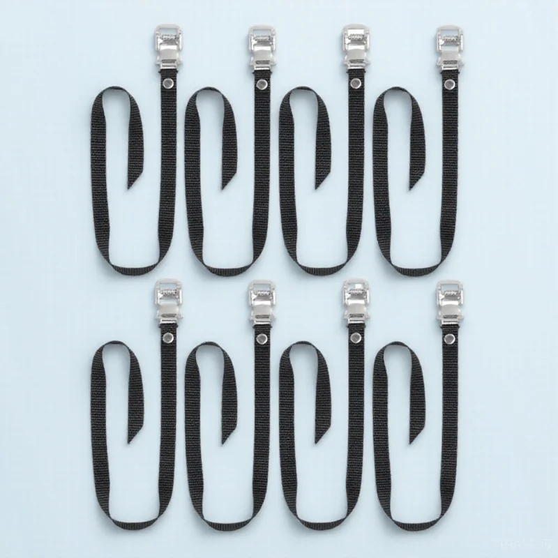 

8Pcs Exercise Cycle Footrest Straps Gym Bike Toe Straps with Adjustable Design for Sports Bike Accessories Anti-Slip Use