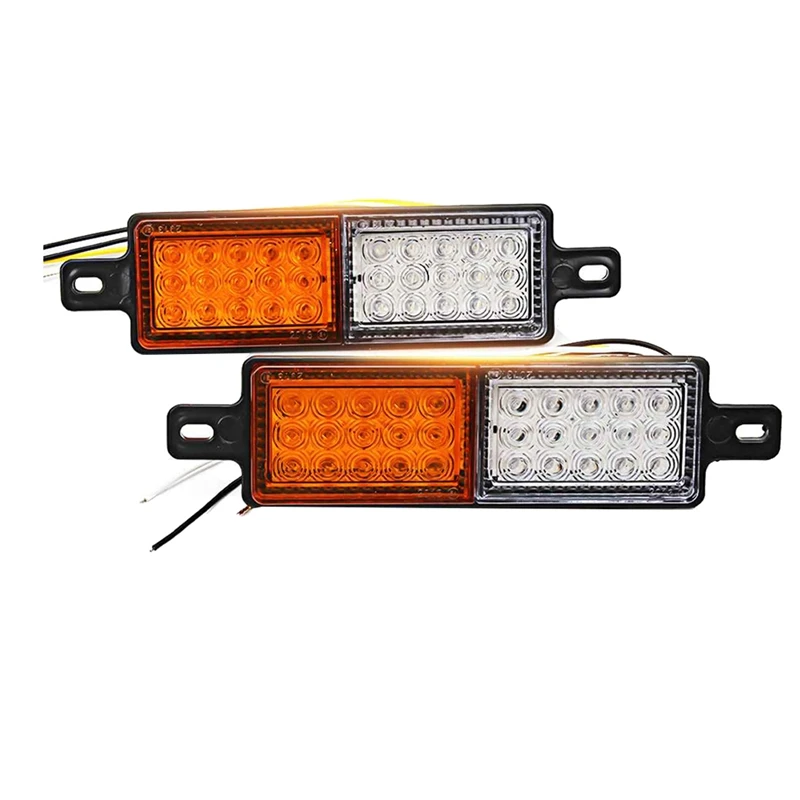 2Pcs 12V 30 LED Car Truck Bull Bar Light Bullbar Front Bumper Light Front Indicator Park Lamp Signal Bulb Trailer