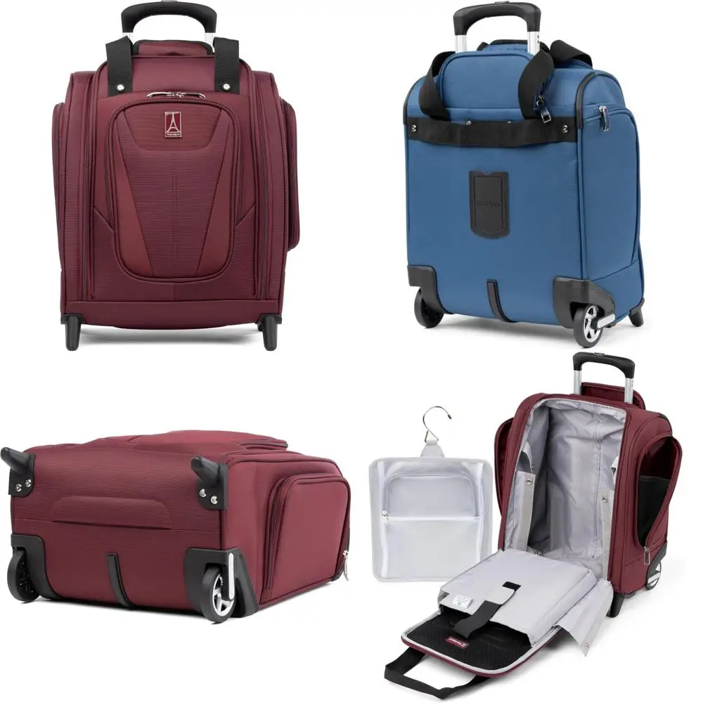 حقيبة حمل مدمجة خفيفة الوزن للرجال والنساء، حقيبة سفر ذات عجلتين ناعمة باللون العنابي، مثالية لـ Air Tra