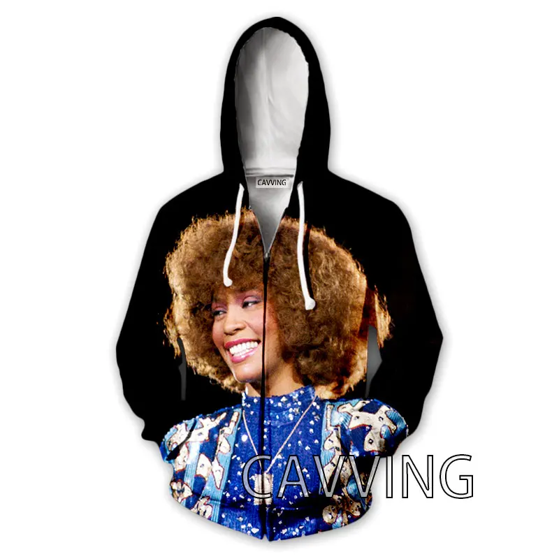 New Fashion 3D Print  Whitney Houston  Zipper Hoodies Zip Up Hooded Sweatshirts Harajuku Hoodie Hip Hop  Hoodies Sweatshirts