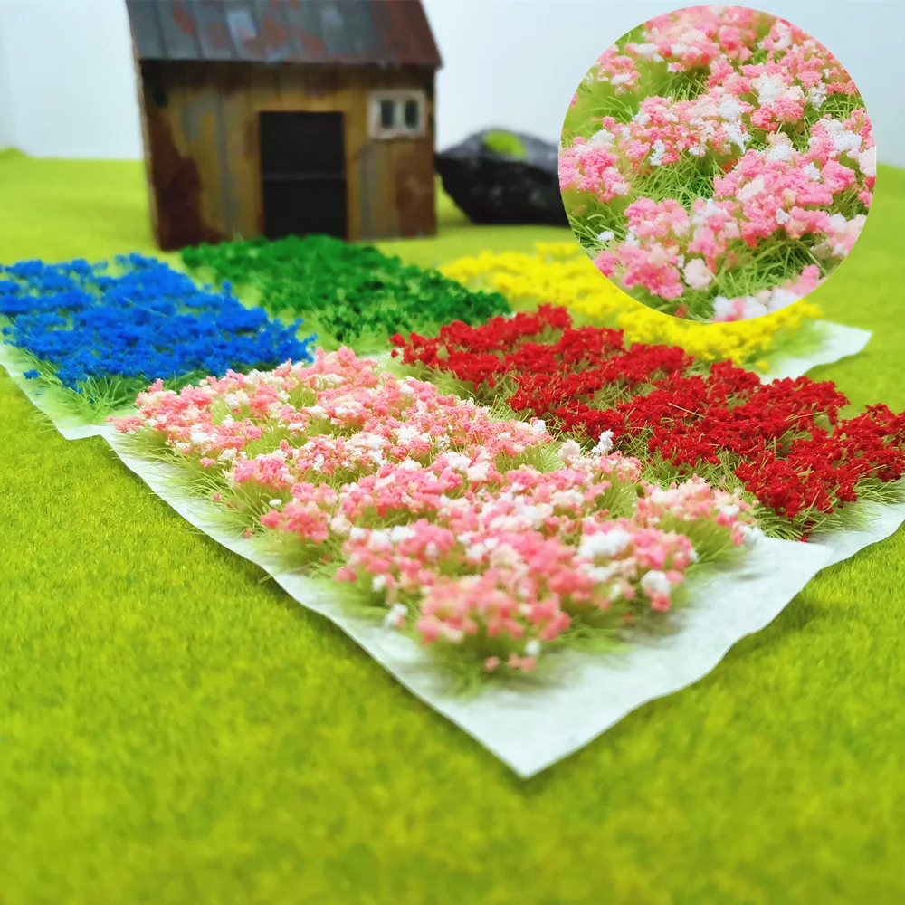 1 box of Model Scene Terrain Production Simulation Flower Cluster Wild Rose Flower DIY Game War Miniature Landscape Material