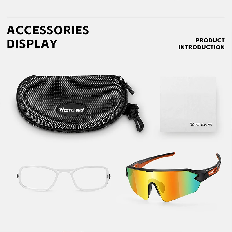 WEST BIKING Cycling Glasses Lightweight Large Frame Sunglasses HD MTB Road Bike Windproof Goggles Men Women Sports Eyewear