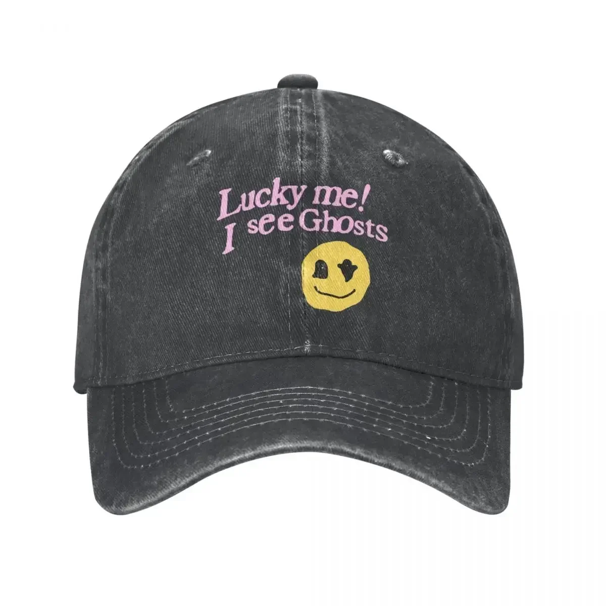 New Lucky Me Baseball Cap I See Ghosts Hunting Camping Adjustable Washed Trucker Hat Unisex Men Fashion Design Baseball Caps