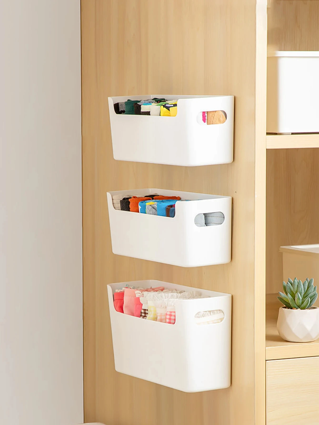 Multi Functional Wall Mounted Kitchen Storage Box Bathroom Storage Basket Cosmetics Sorting Box Living Room Other Miscellaneous