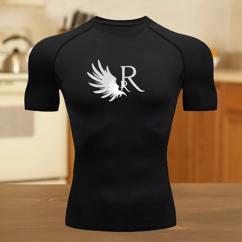 

Men Compressed Shirt Sports Quick Drying Fitness T-shirt Tight Sweat-Absorbent Jogging Fit Cycling Outdoor 8 Colors Short Sleeve