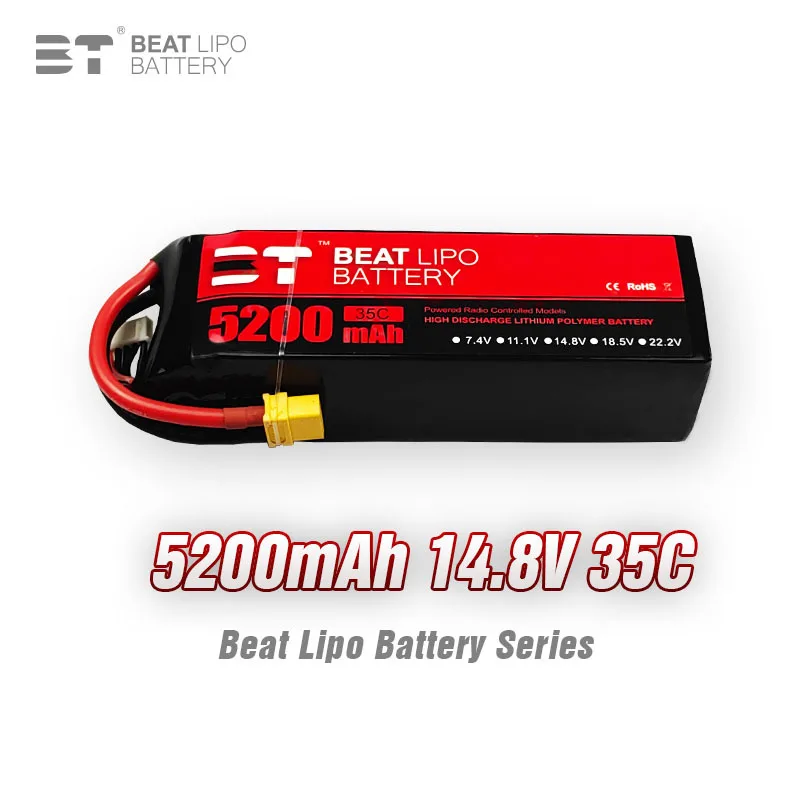 BT LIPO Battery 5200mAh/4S/14.8V/35C/Model Aircraft Battery