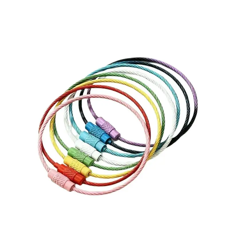 10pcs Colorful Stainless Steel Wire Luggage Tag Clip Durable And Easy To Install Perfect For Travel And Everyday Use
