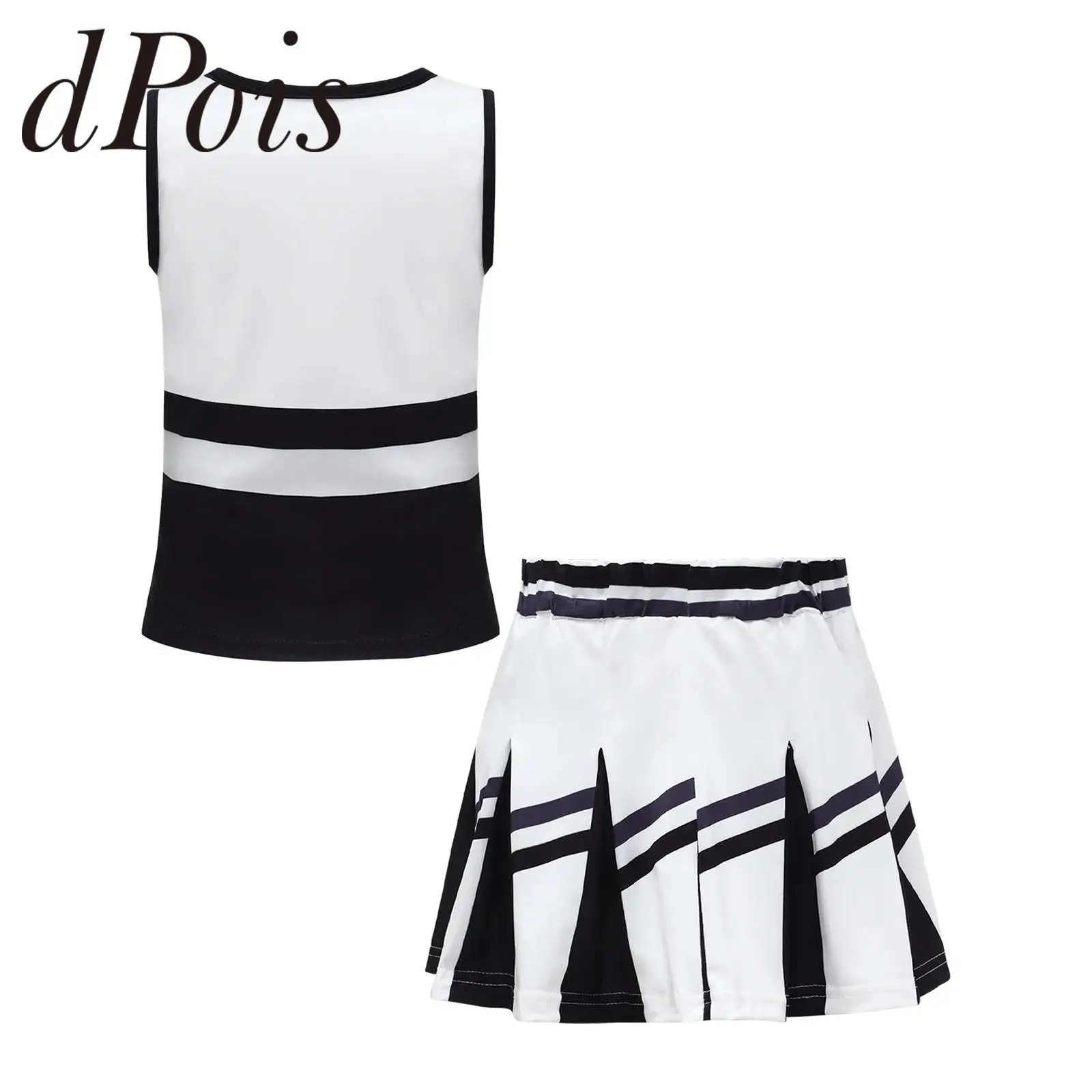 

Детские танцевальные костюмы для девочек, костюм лидера поддержки, наряд черлидинга, верхняя плиссированная юбка для школьного спортивного мероприятия, тематическая вечеринка