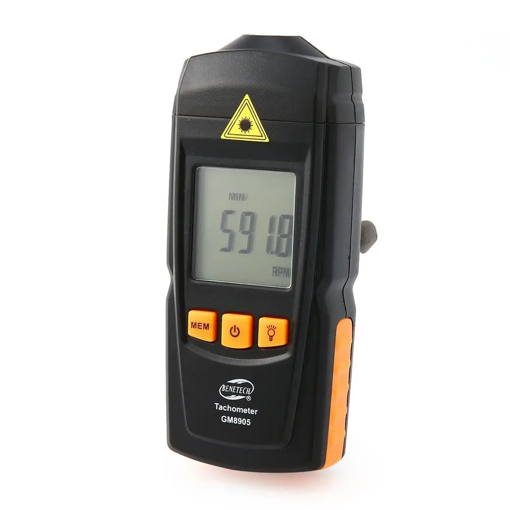 2019 NEW GM8905 LCD Backlight Digital Laser Tachometer Non-Contact RPM Tach Tester Meter Motor Speed Gauge Testing Handheld