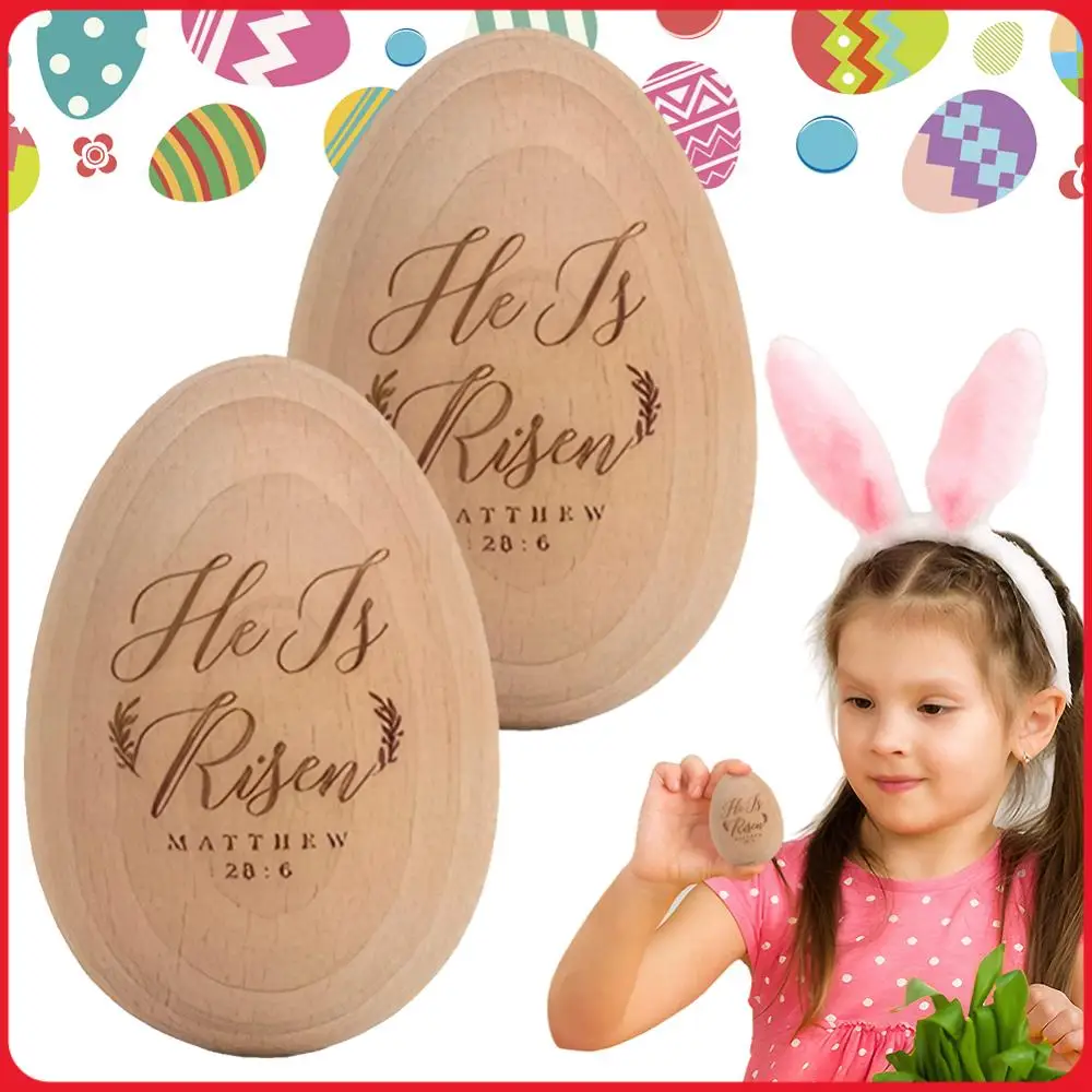

2Pcs Musical Easter Egg Shaker Wood Egg Shakers Musical Shaker Easter Basket Stuffers Gifts for Kids Boys Girls