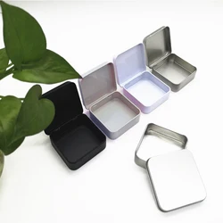 Mini Metal Tins Container Square Hinged Flip Storage Tin Box Small Kit Case Jewelry Coin Candy Condom Organizer Portable New