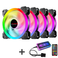 Computer Case PC Cooling Fan RGB Adjust LED 120mm Quiet + IR Remote New Computer Cooler Cooling RGB Case Fan For CPU