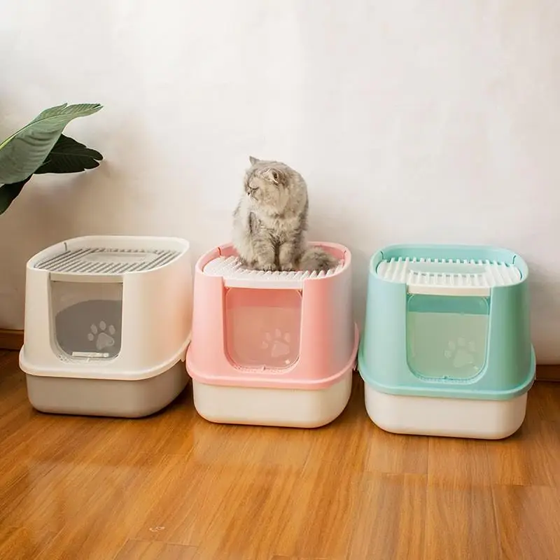 Fully Enclosed Cat Litter Box Extra Large Easy To Clean Deodorizing Cat Toilet Large Detachable Cat Litter Shovel