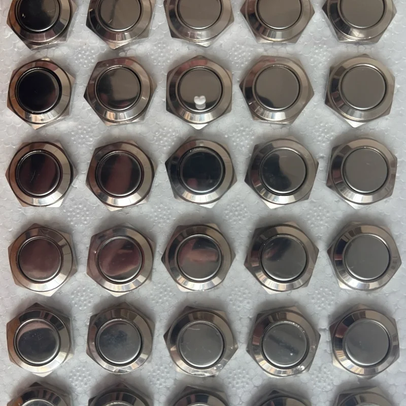 50PCS 16MM 3A/250VAC Anti-Vandalismus Momentary Stahl Metall Push Button Flache/Gewölbt/High Top auto Selbst Rückkehr Schalter