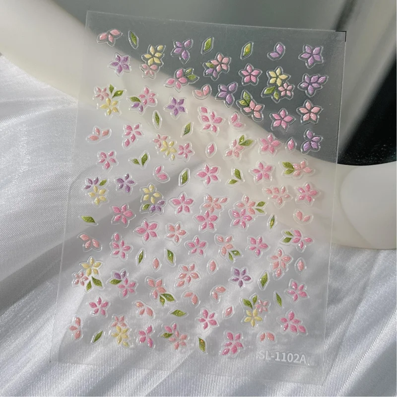 

Summer Fresh Colorful Jelly Flower Art Stickers5DReliefDIYWearable Nail Art Decorations SLStyle