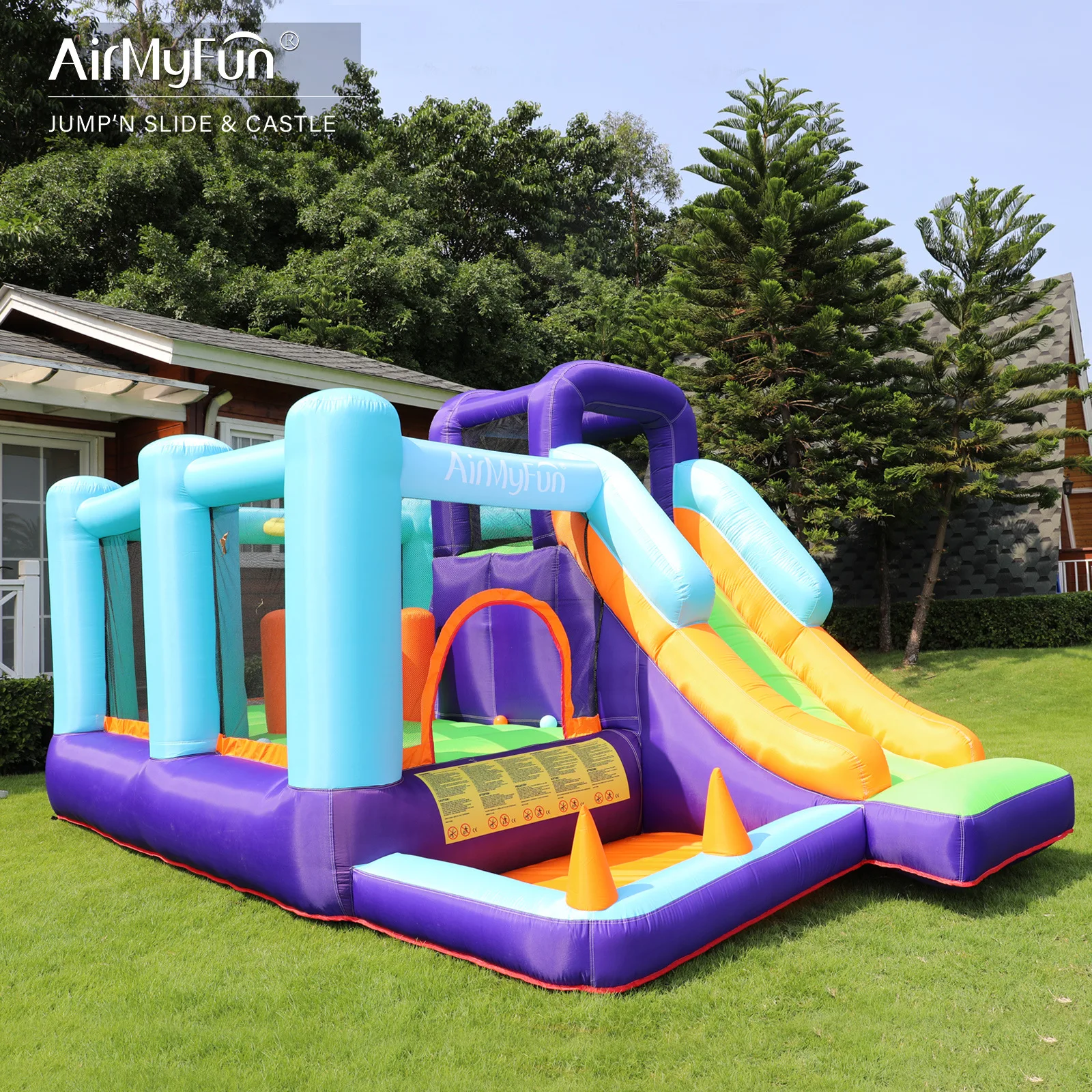 AMF Inflatable Bouncy Castle kids Playground Inflatable Slide Indoor Party Mini Bounce House Oxford Cloth Inflatable Castle