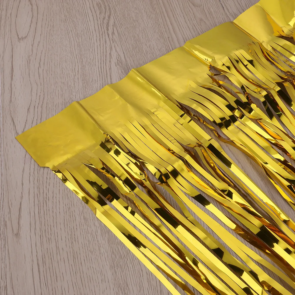 

3 Pcs Fringe Decoration Metallic Curtains Foil Party Tinsel Window