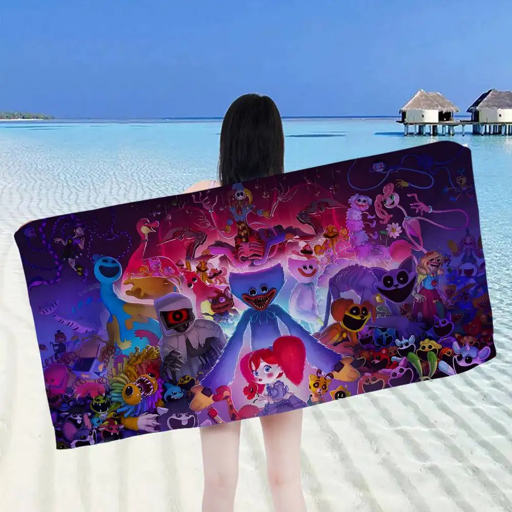 Game Poppy-p-playtimesS Beach Towel Colorful Bath Towels for Girl Microfiber Quick Dry Custom Sand Free Beach Yoga Spa Gym Pool