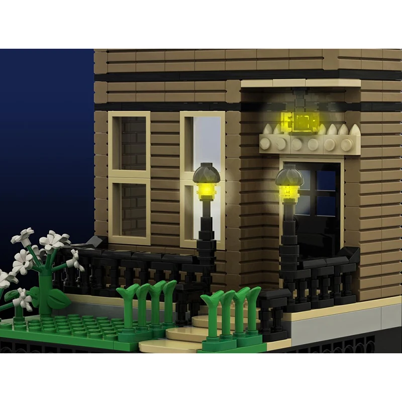 City Street View Moc Building Blocks Suburban Modular Home 2 Model Technology Brick DIY Assembly Construction Holiday Toy Gifts