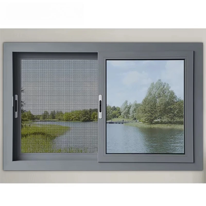 

Aluminum frame double glazing insulated sliding window grille in window