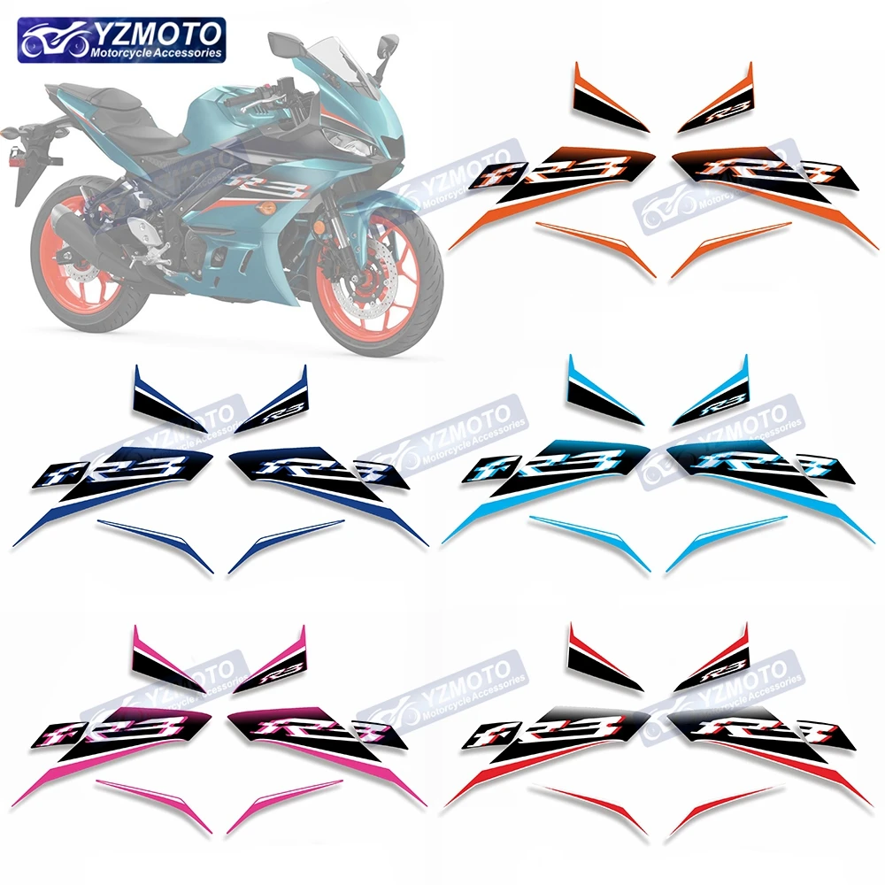 

Для YAMAHA YZF R3 YZF-R3 2019 2020 2021 2022, наклейка на мотоцикл, гоночный топливный бак, логотип, обтекатель, наклейка на лобовое стекло, наклейки