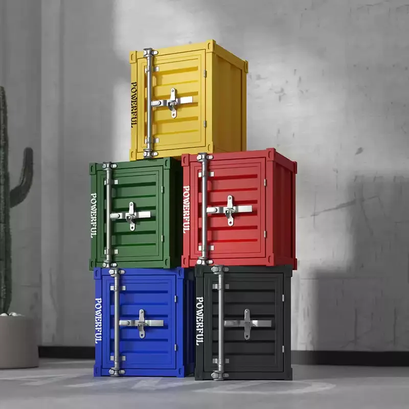 Vintage Industrial Style Storage Cabinet Iron Container Model Bookcase Bedroom Do Old Bedside Table Decoration Home Furniture