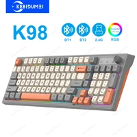Teclado Bluetooth Dual, teclado inalámbrico BT/2,4G de modo Dual, teclado recargable retroiluminado RGB, teclado para juegos para ordenador portátil y tableta