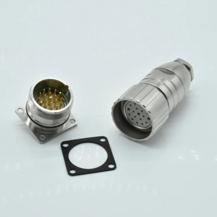 M23-19 core male female matching waterproof joint M23 signal connector 19P soldered plug Electronic Accessories & Supplies