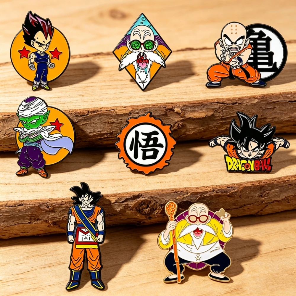 8Pcs Hot-Blooded Martial Anime Character Enamel Pin Set, Q Version Cartoon Metal Badges, Decor Brooches for Backpack & Jacket