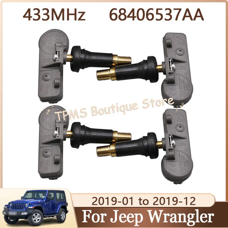 For Jeep Wrangler Chrysler 300C Aspen Grand Voyager Dodge Challenger 2009-2021 Car TPMS Sensors 4pcs 433MHz 68406537AA Monitor