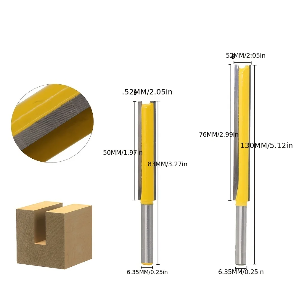 1 Pc ,Long Reach Double-Edged Straight Router Bit - 1/4\