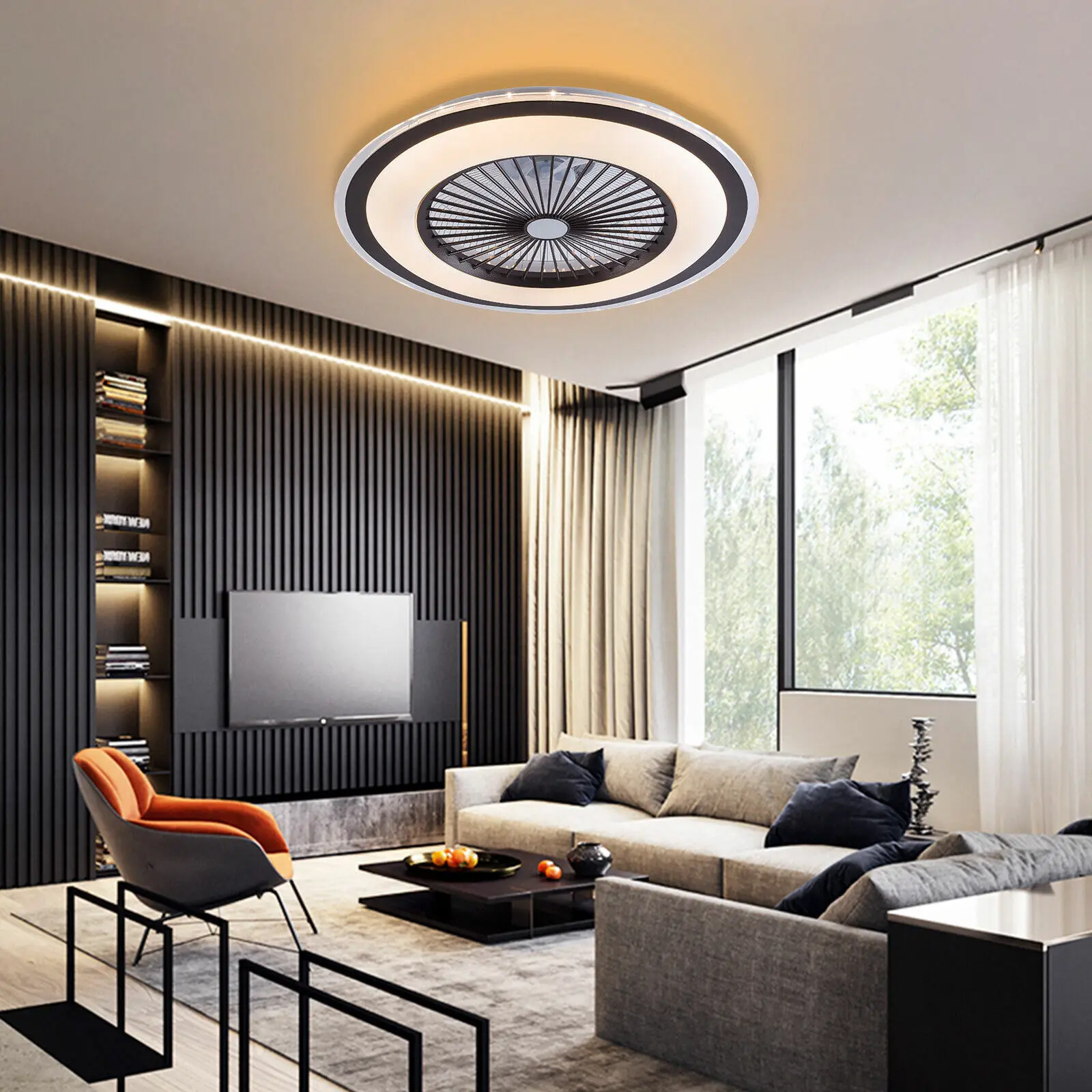 23‘’ Ceiling Fan Lamp Dimmable with Remote Control Fan Lamp Modern Bedroom Decorative Ceiling Lamp Electric Fan Ventilator Light