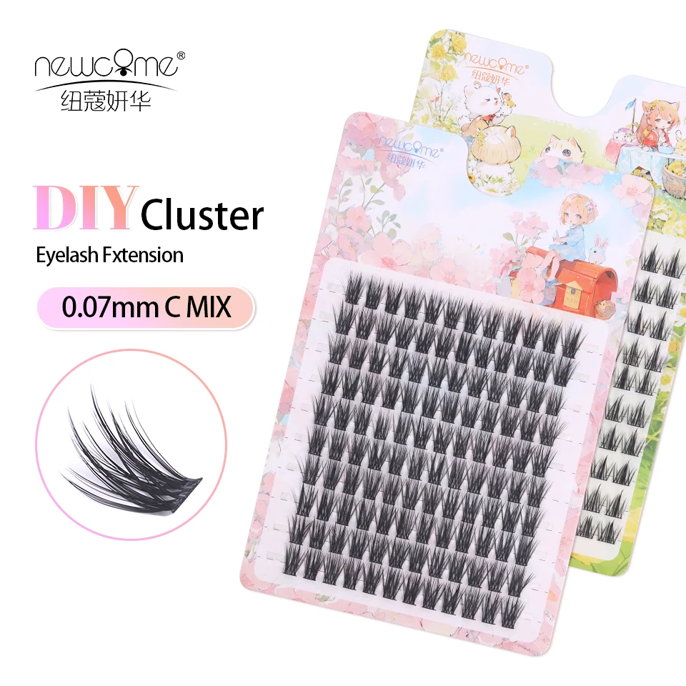 

NEWCOME DIY 60-120 Cluster Lashes free ship Segmented Beam Natural C/D Curl Individual Mink Eyelashes Makeup Supplies at home