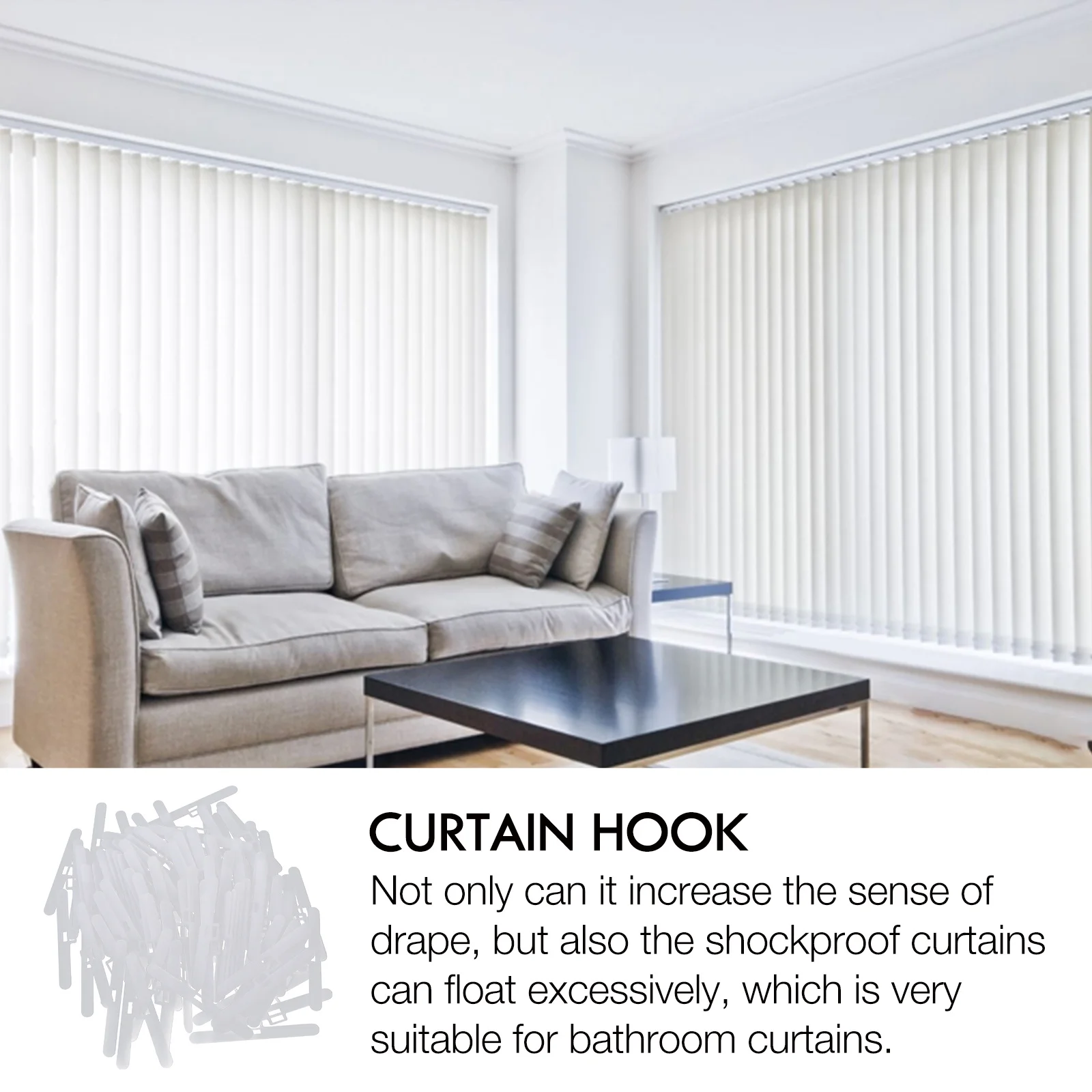 

100Pcs Double Hole Vertical Blind Repair Parts Plastic Louver Accessories Blinds Replacement Home Curtain Decor