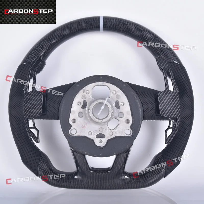 LED Carbon Fiber Steering Wheel for Audi R8 C7 A5 B8 RS3 S3 A7 A4 B9 RS6 RS7 S4 A3 A6 - view 6
