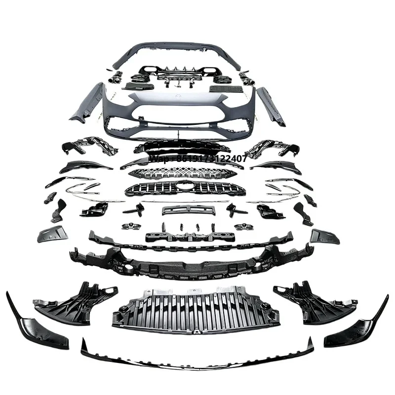 Veidt 22-25 for  C200 260 W206 Update C43 Front and Rear Bumper Surrounds Rear Lip Side Skirts Round Tail Throat