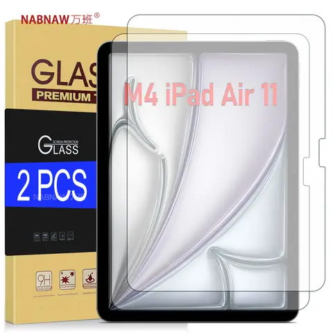 Film en verre trempé pour iPad Air 11 M4, protection d'écran transparente 9H anti-rayures, facile à installer, lot de 2