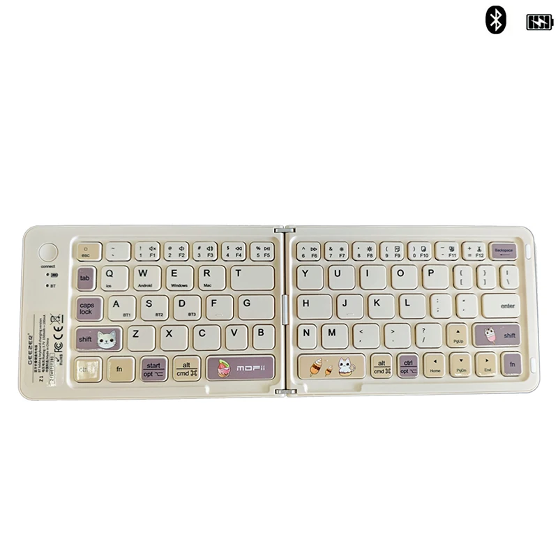 

Mofii Bluetooth5.0 Беспроводная складная клавиатура 67 клавиш Симпатичный стиль Перезаряжаемая беспроводная складная клавиатура для Win/Android/IOS