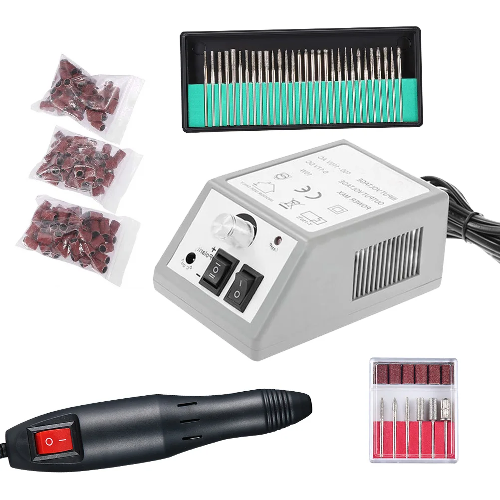 Taladro eléctrico para uñas, juego de máquina de manicura, equipo de taladro eléctrico para uñas, bandas de lijado, juego para el cuidado de las uñas