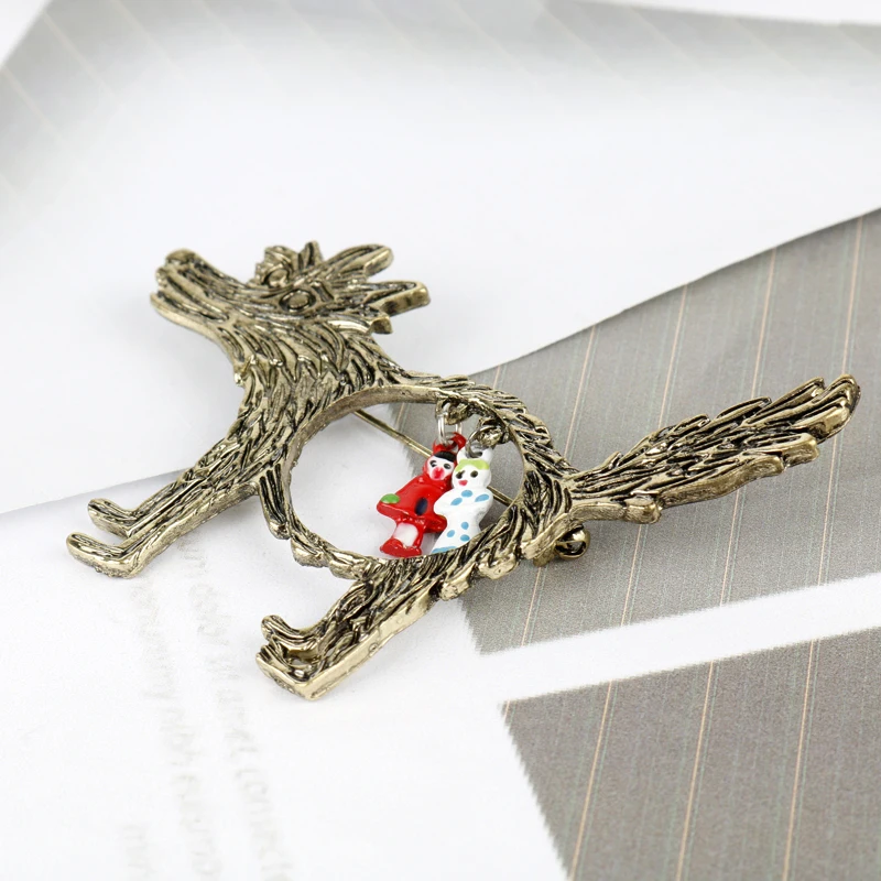 Vintage Wolf And Babies spilla da bambina spille a tema con storia di fata spille con colletto a camicia carino accessori per spilla da bavero gioielli