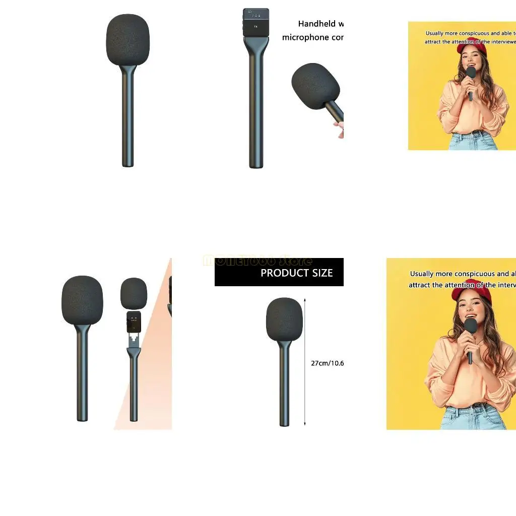 F62C 가시 플라스틱 인터뷰 MIC 홀더 스틱 방송 품질 사운드 프레스