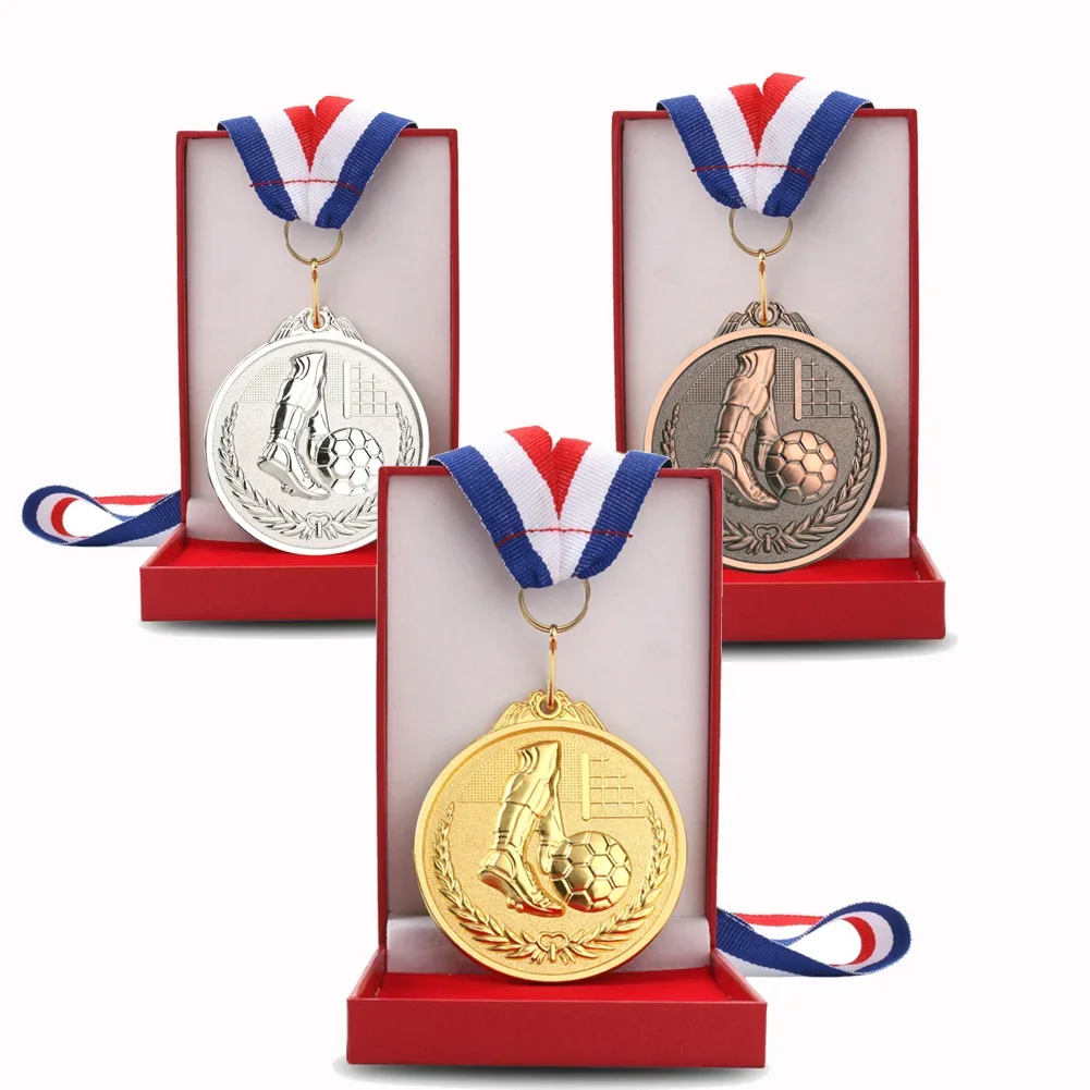 1-5pcs Gold Silver Bronze Award Medal Winner Reward Football Competition Prizes Award Medal for Souvenir Gift Outdoor Sport Kids