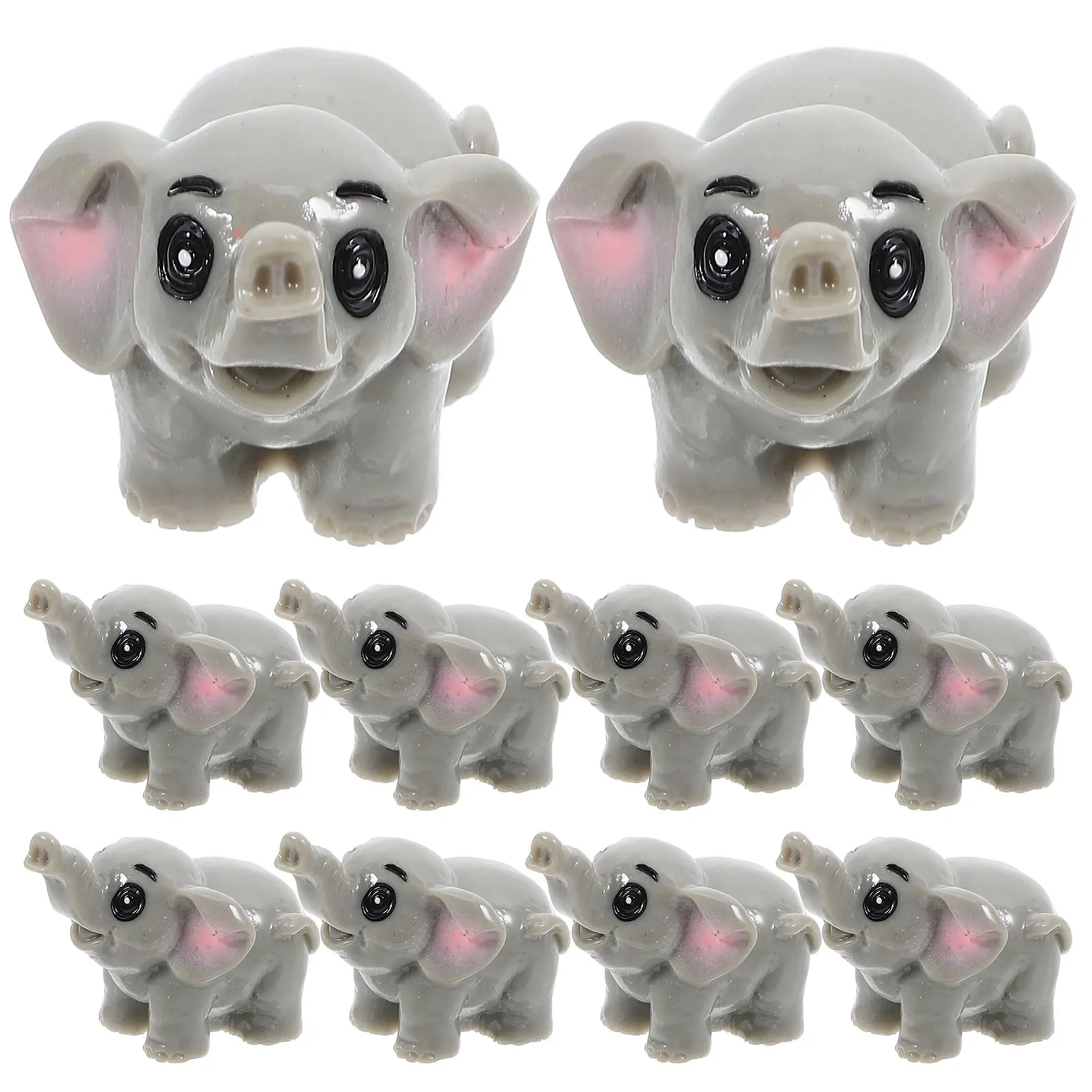 10 шт. миниатюрные фигурки слонов из смолы для декора рабочего стола