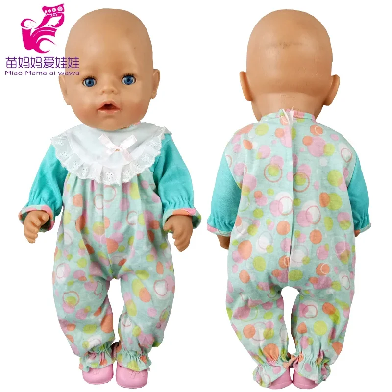 40cm 43cm Baby Doll Boy Rompers Dark Blue Clothes for Baby New Born Doll Pajama Children Girl Toys Outfits