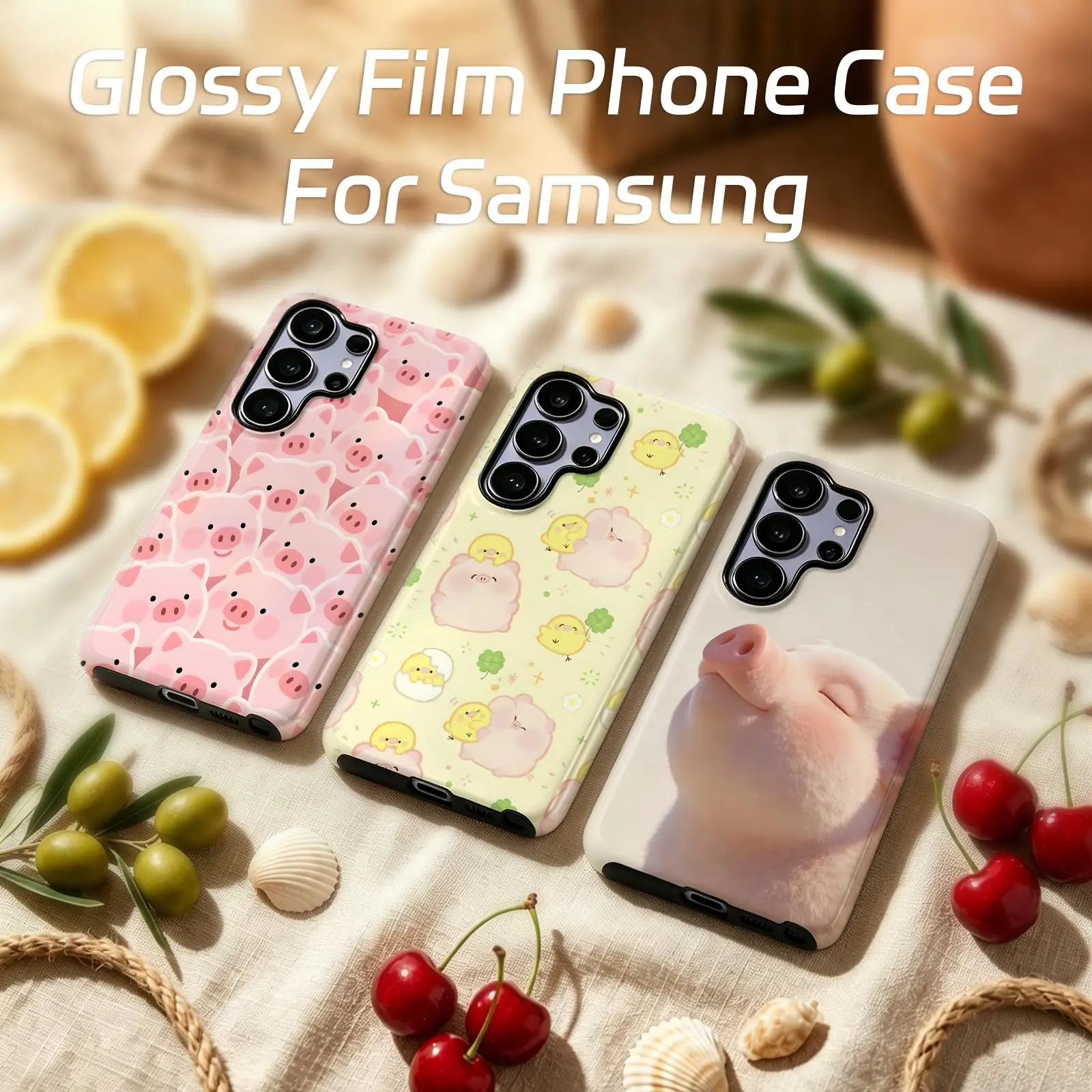 Cute little pig  Phone Case For Samsung Galaxy S26 25 S24 S23 S22 S21 Ultra Glossy Film Phone Case